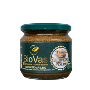 Натурален тахан от ленено семе и сусам BioVas, 380 грама